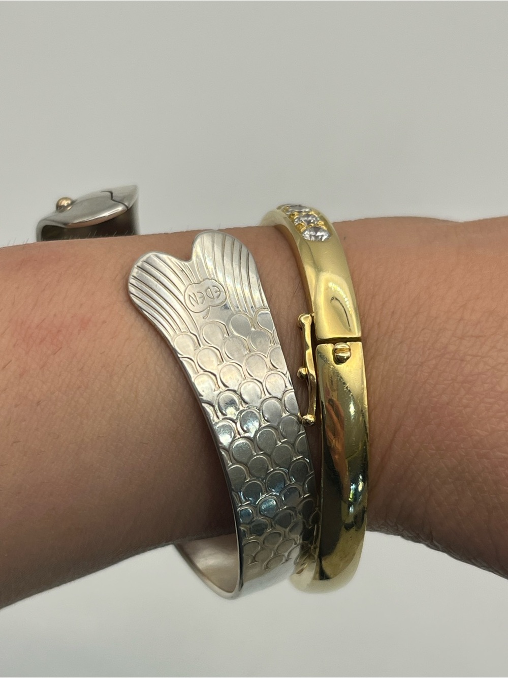 Eden Hand Arts herring cuff bracelet 14k & sterling silver Large Cape Cod - Picture 12 of 16